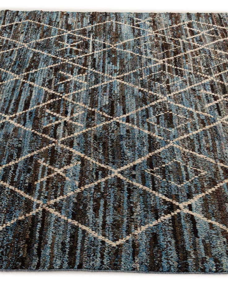 Detail image of  6' 5 x 9' 11  Hand Knotted Moroccan Wool Rug