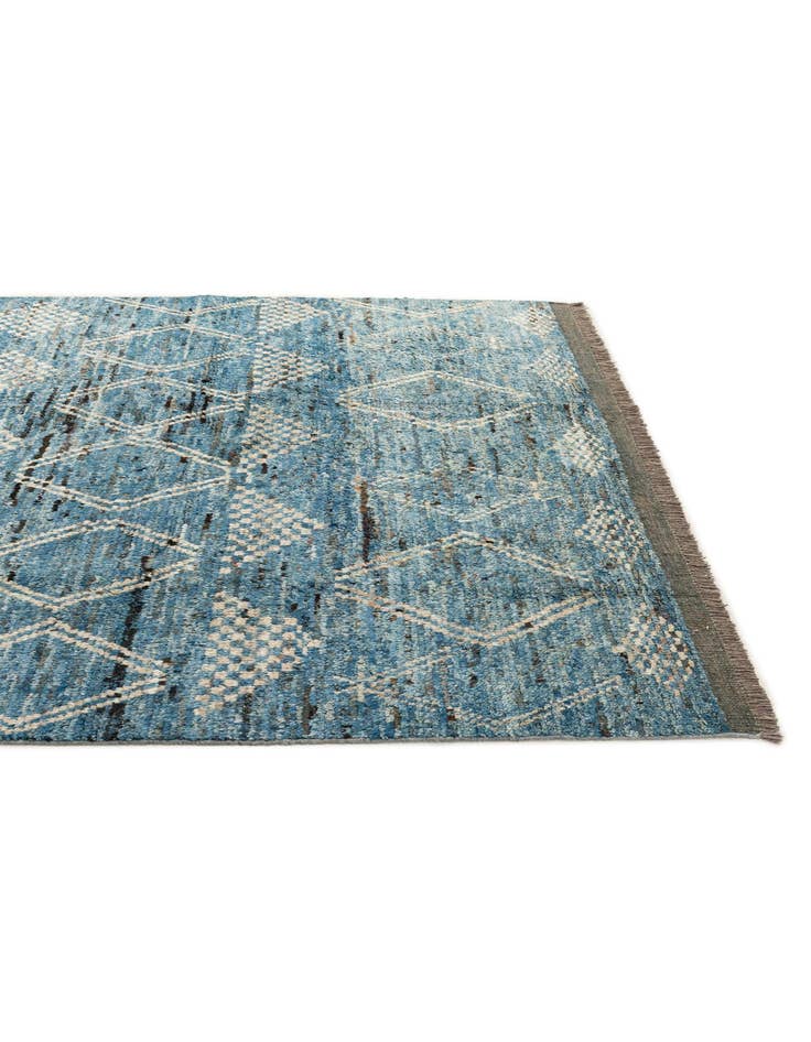 Detail image of  6' 5 x 10'  Hand Knotted Moroccan Wool Rug