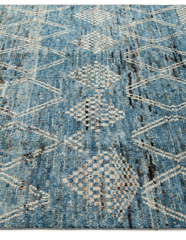 Detail image of  6' 5 x 10'  Hand Knotted Moroccan Wool Rug