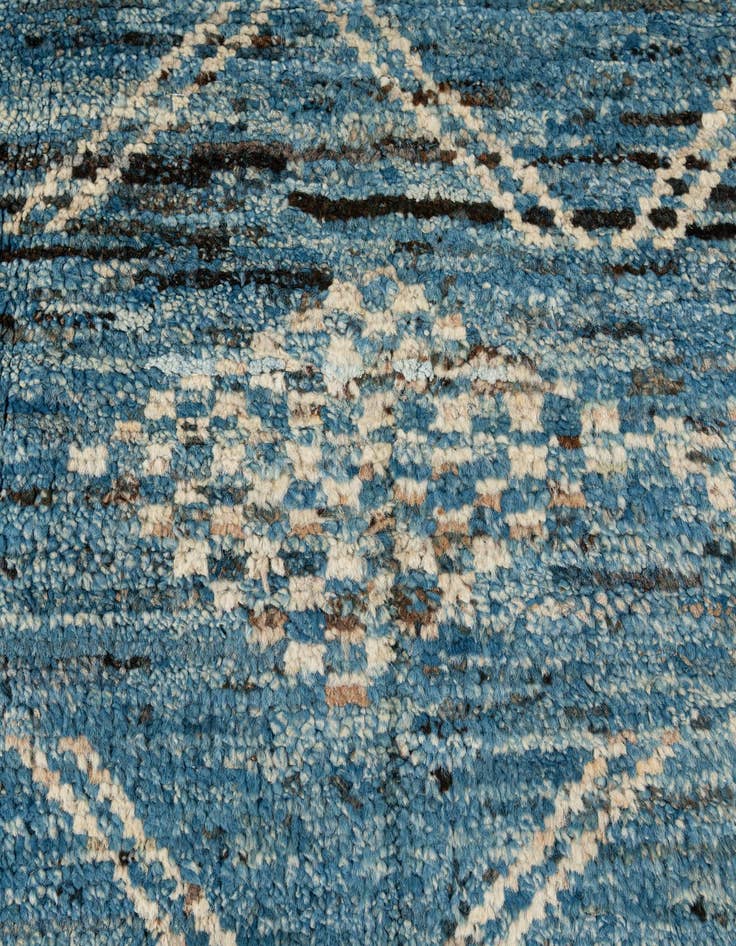 Detail image of  6' 5 x 10'  Hand Knotted Moroccan Wool Rug