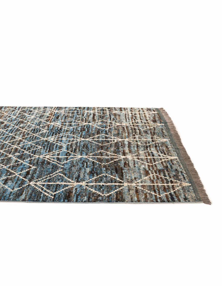 Detail image of  6' 6 x 9' 5  Hand Knotted Moroccan Wool Rug