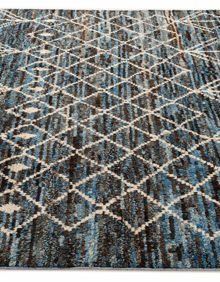 Detail image of  6' 6 x 9' 5  Hand Knotted Moroccan Wool Rug