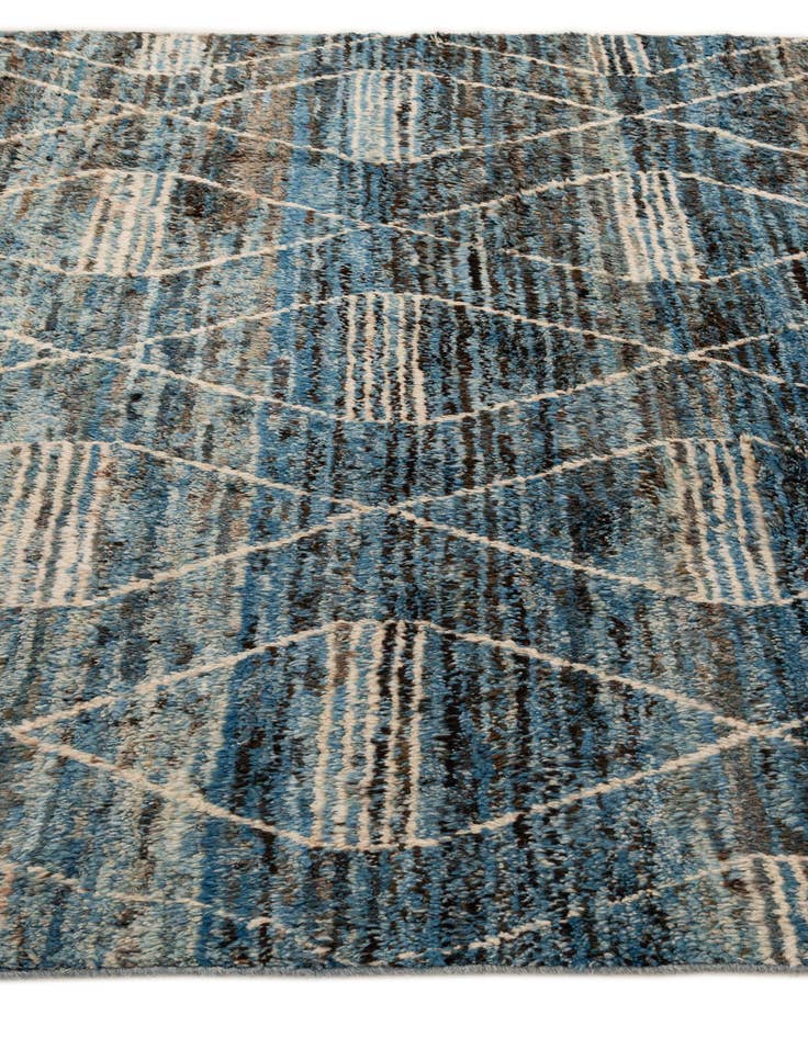 Detail image of  6' 6 x 9' 9  Hand Knotted Moroccan Wool Rug