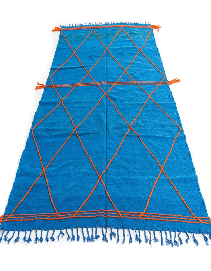 Detail image of  6' 4 x 9' 9  Hand Knotted Moroccan Wool Rug