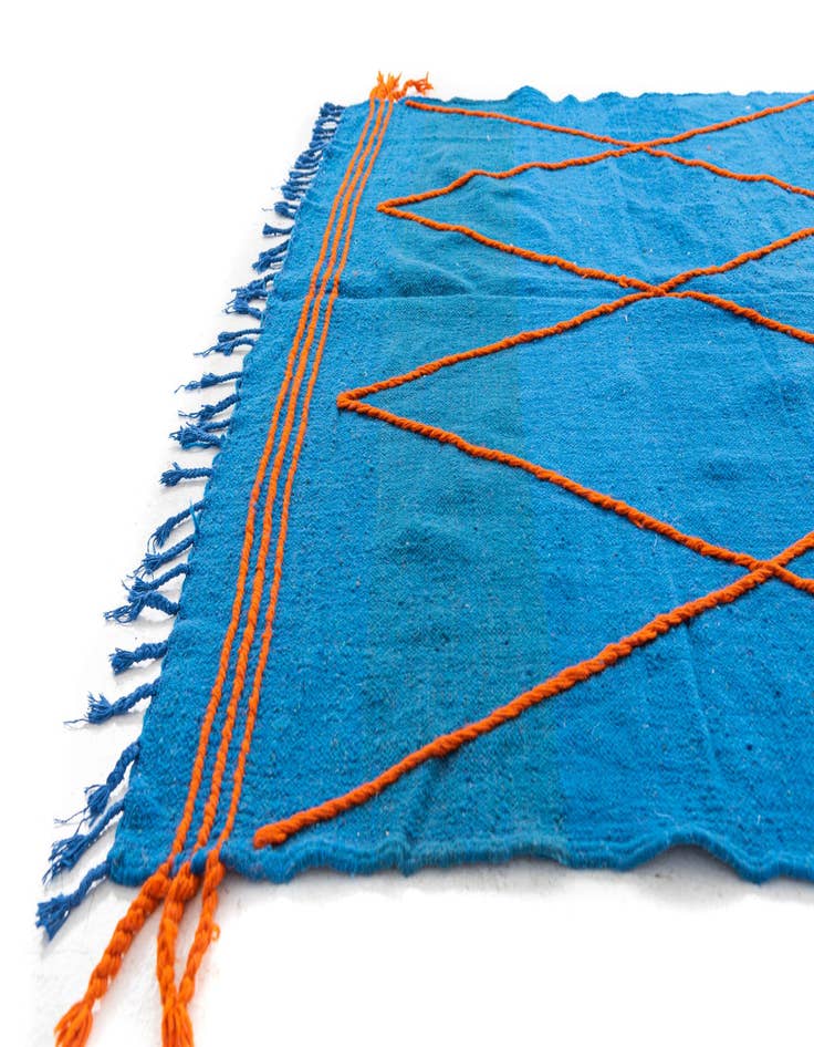 Detail image of  6' 4 x 9' 9  Hand Knotted Moroccan Wool Rug