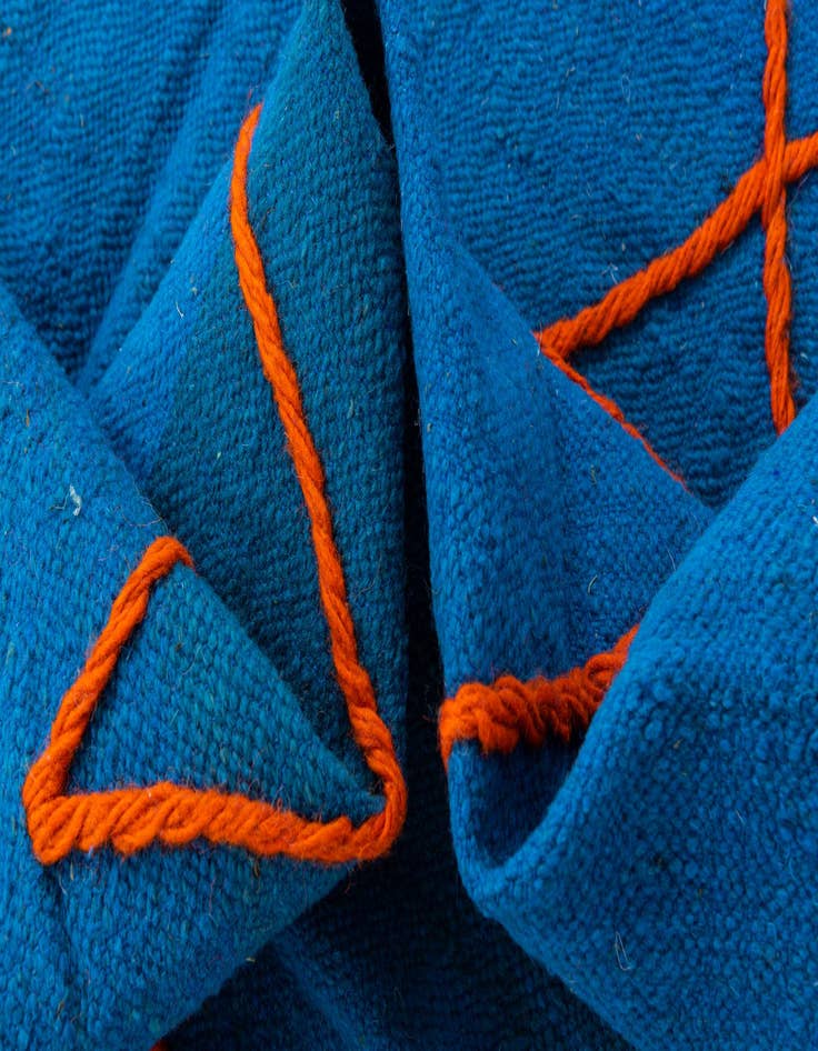 Detail image of  6' 4 x 9' 9  Hand Knotted Moroccan Wool Rug