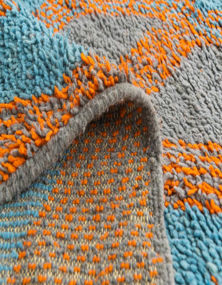 Detail image of  6' 8 x 9' 9  Hand Knotted Moroccan Wool Rug