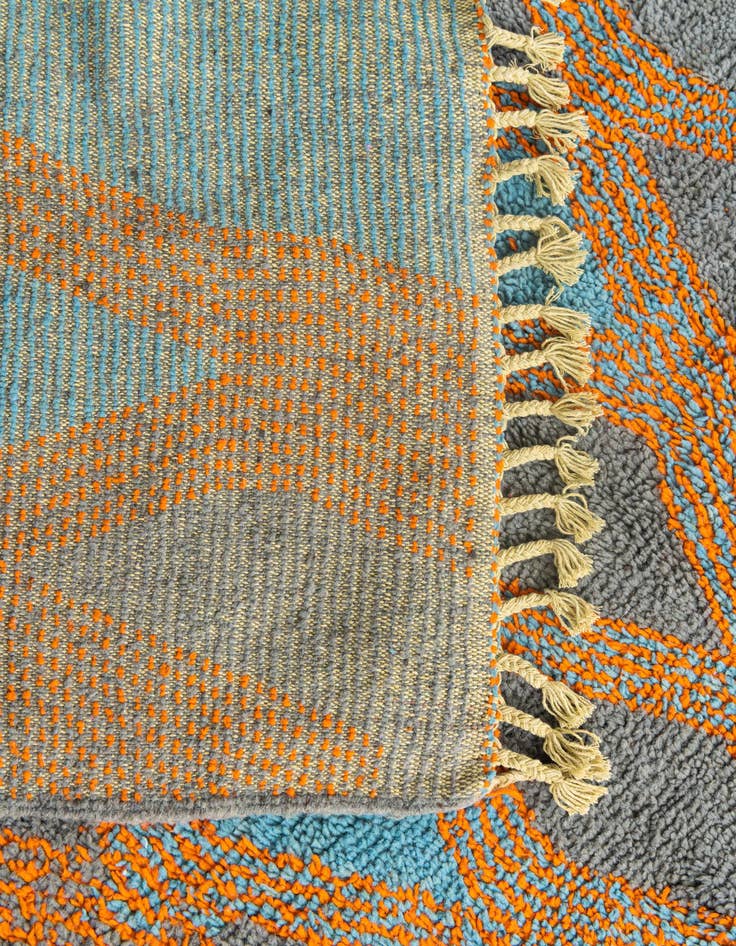 Detail image of  6' 8 x 9' 9  Hand Knotted Moroccan Wool Rug