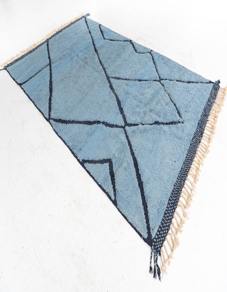 Detail image of  6' 5 x 10' 5  Hand Knotted Moroccan Wool Rug