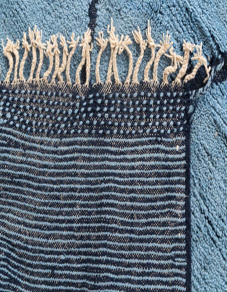 Detail image of  6' 5 x 10' 5  Hand Knotted Moroccan Wool Rug