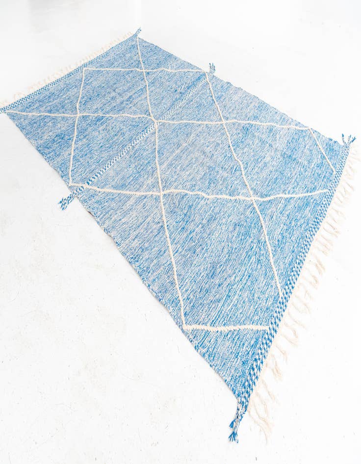 Detail image of  6' 7 x 10' 4  Hand Knotted Moroccan Wool Rug