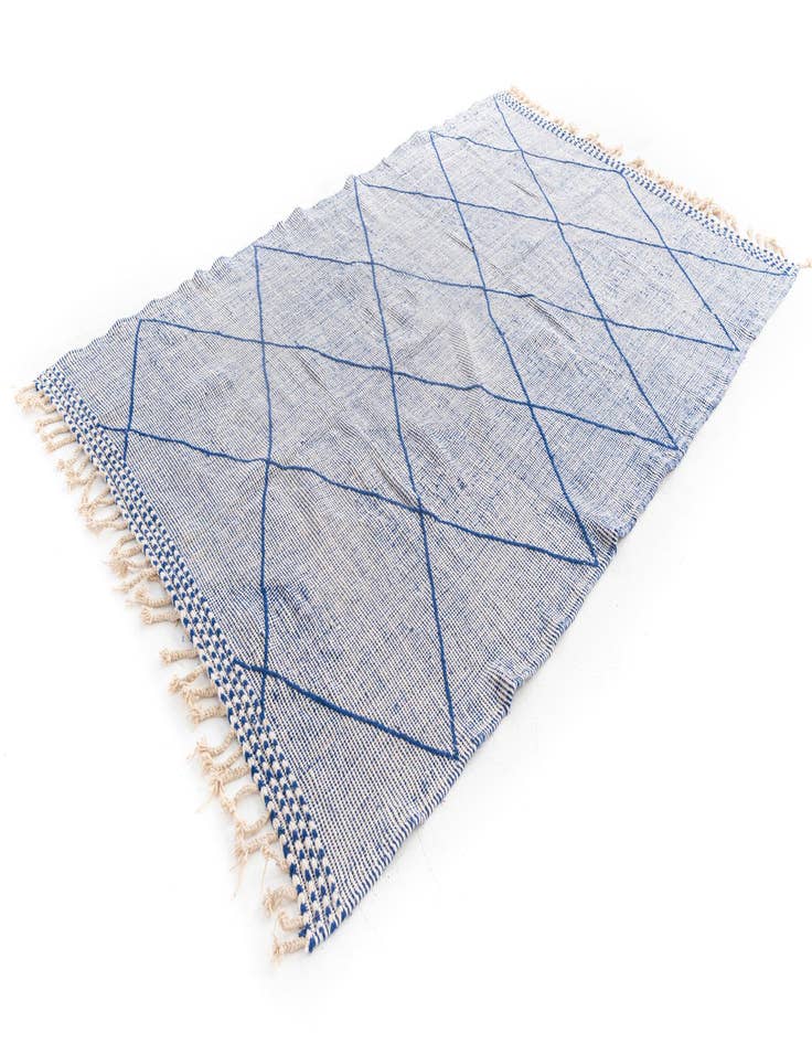 Detail image of  6' 4 x 9' 9  Hand Knotted Moroccan Wool Rug