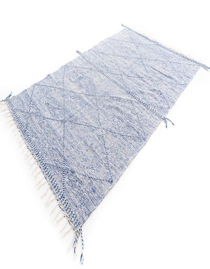 Detail image of  6' 7 x 10'  Hand Knotted Moroccan Wool Rug