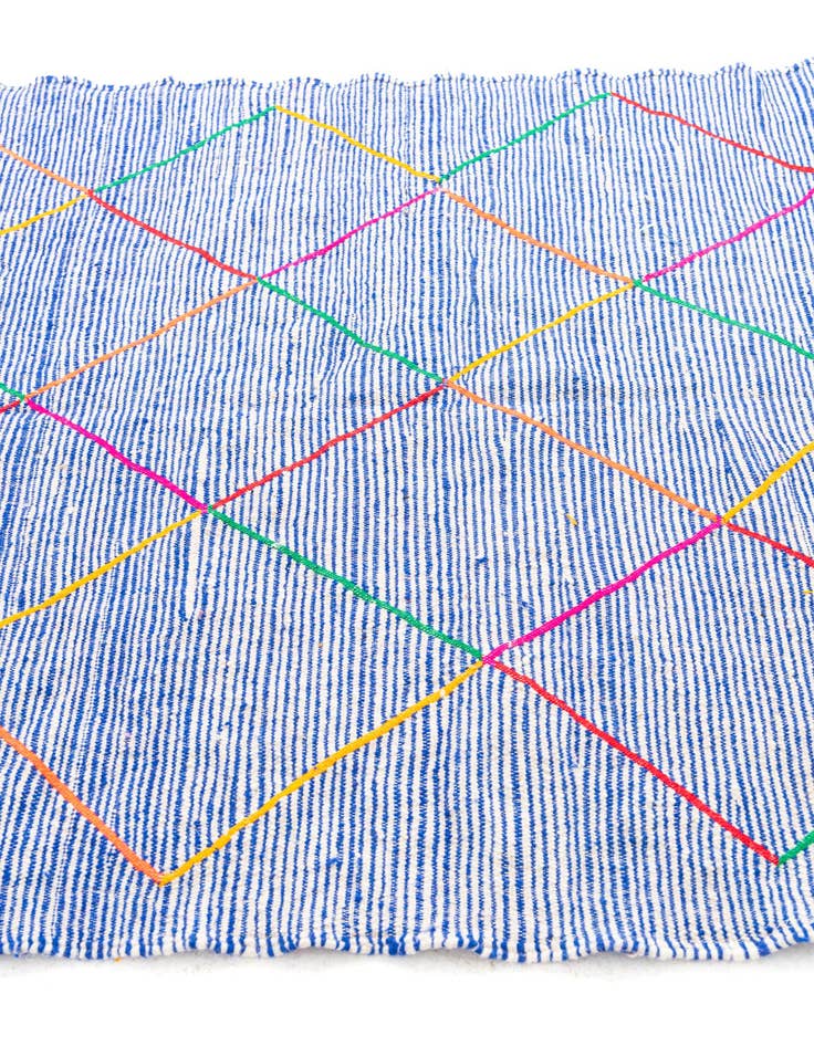 Detail image of  4' 8 x 8'  Hand Knotted Moroccan Wool Rug