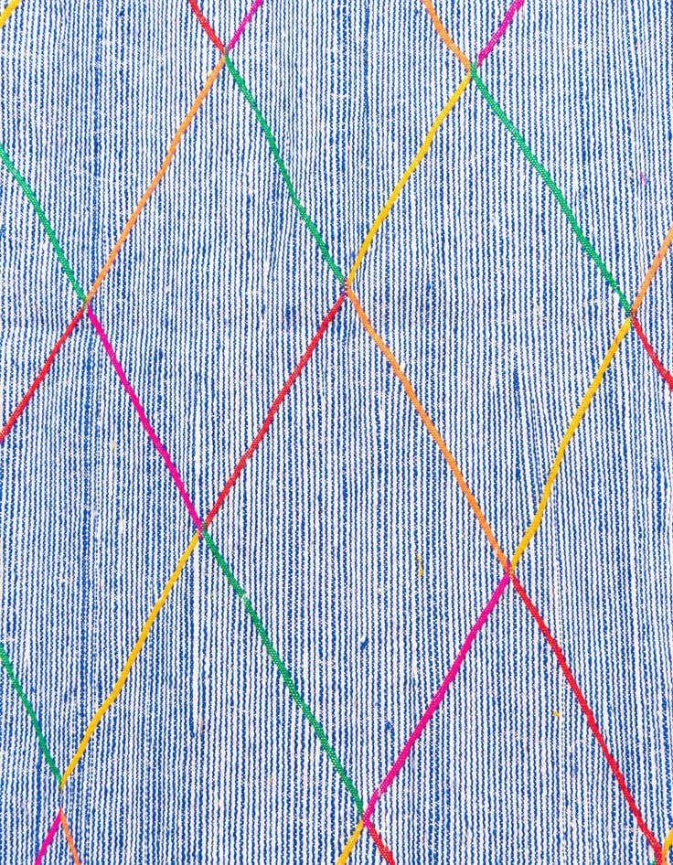 Detail image of  4' 8 x 8'  Hand Knotted Moroccan Wool Rug