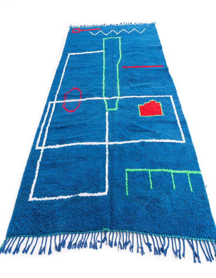 Detail image of  6' 6 x 9' 5  Hand Knotted Moroccan Wool Rug