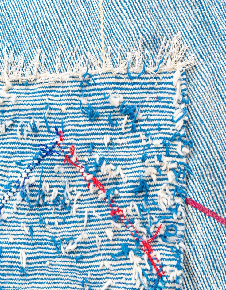 Detail image of  4' 9 x 7' 9  Hand Knotted Moroccan Wool Rug