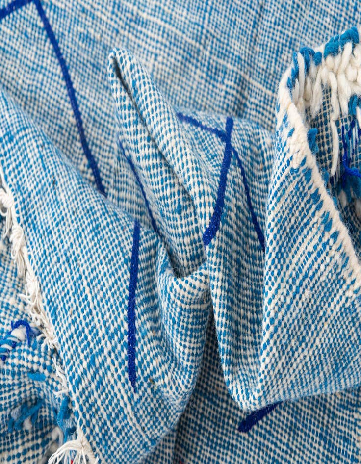 Detail image of  4' 8 x 7' 9  Hand Knotted Moroccan Wool Rug