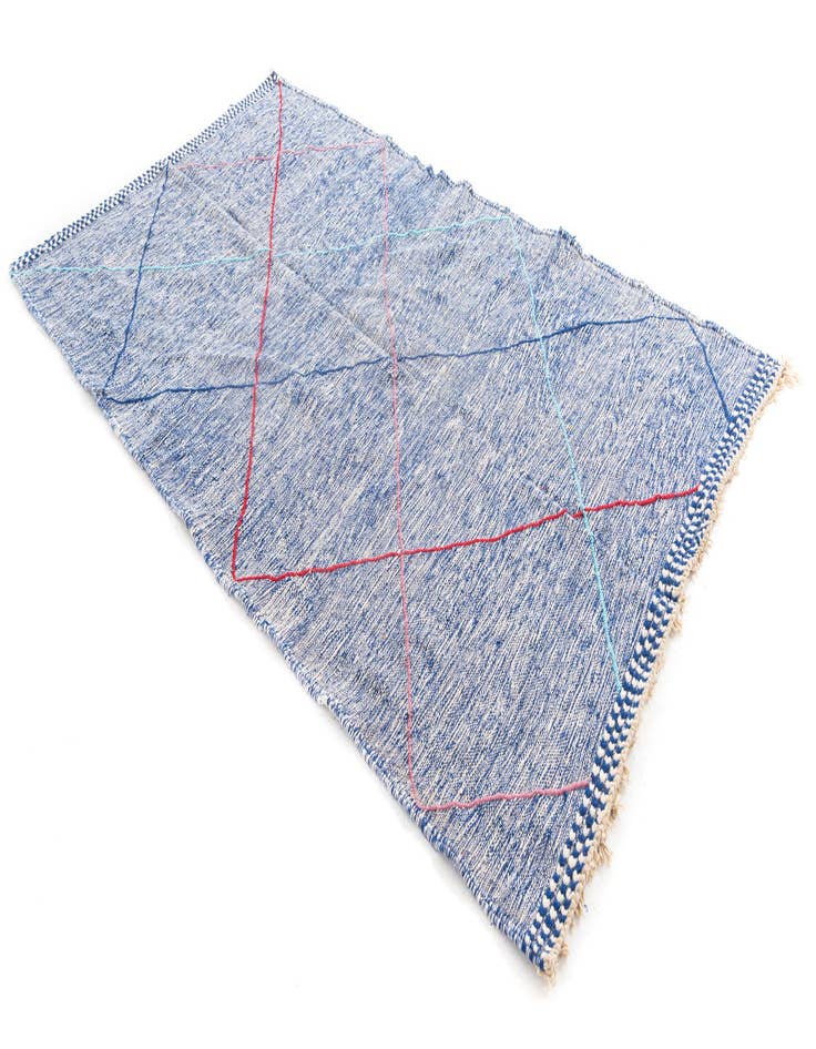 Detail image of  5' 2 x 9'  Hand Knotted Moroccan Wool Rug