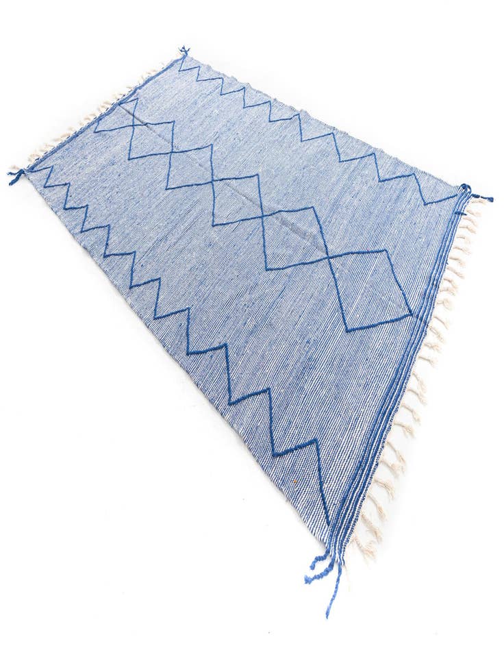 Detail image of  6' 2 x 10'  Hand Knotted Moroccan Wool Rug