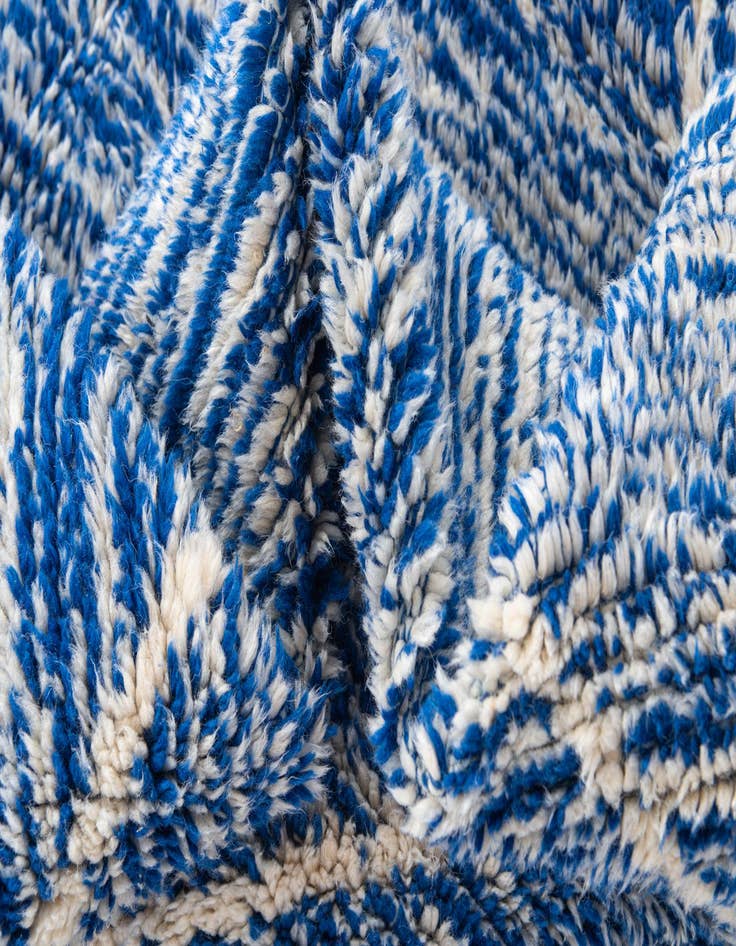 Detail image of  6' 7 x 9' 10  Hand Knotted Moroccan Wool Rug