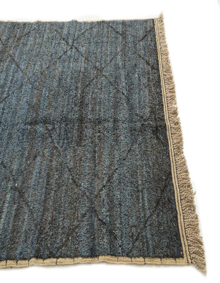 Detail image of  6' 5 x 9' 4  Hand Knotted Moroccan Wool Rug