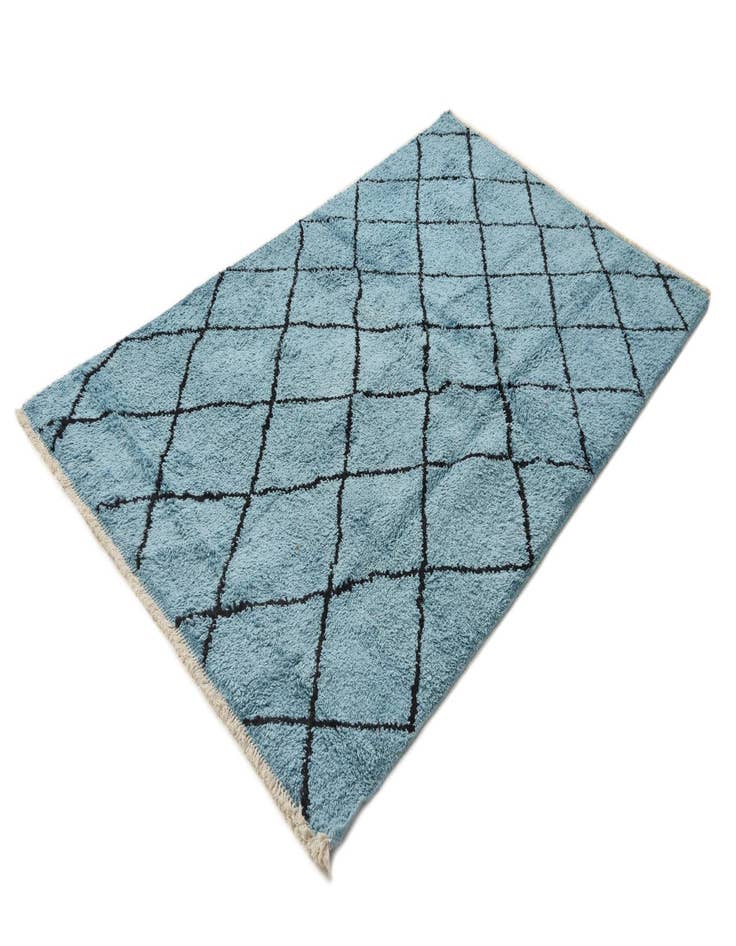 Detail image of  4' 11 x 8' 3  Hand Knotted Moroccan Wool Rug