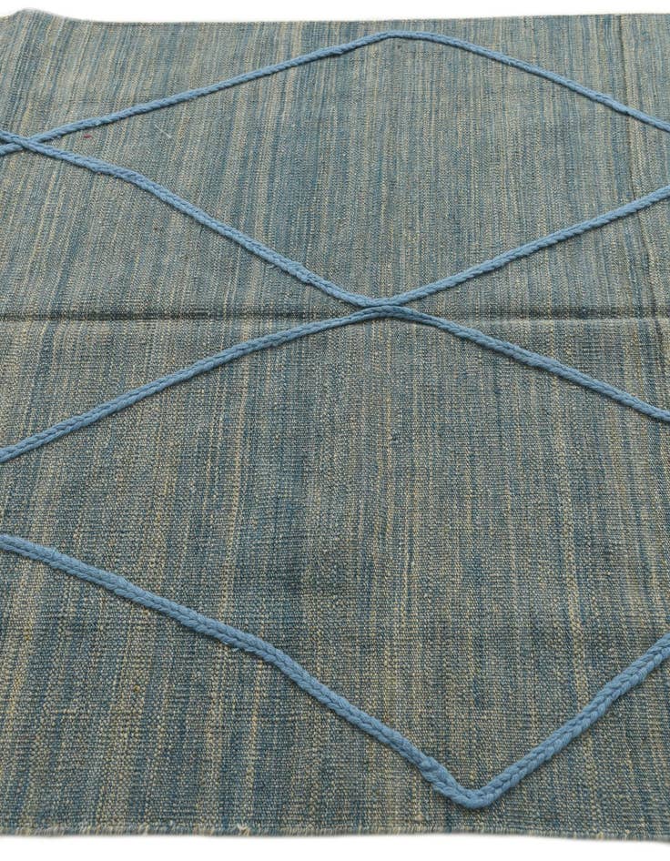 Detail image of  4' 6 x 6'  Hand Knotted Moroccan Wool Rug