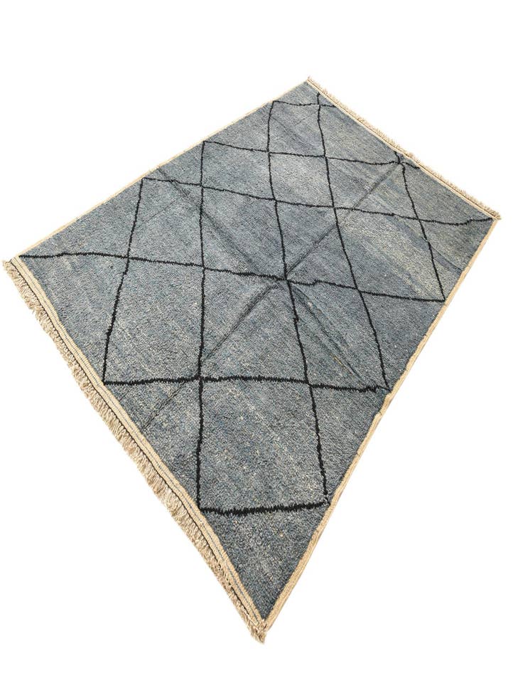 Detail image of 6' 5 x 9' 9 Hand Knotted Moroccan Wool Rug