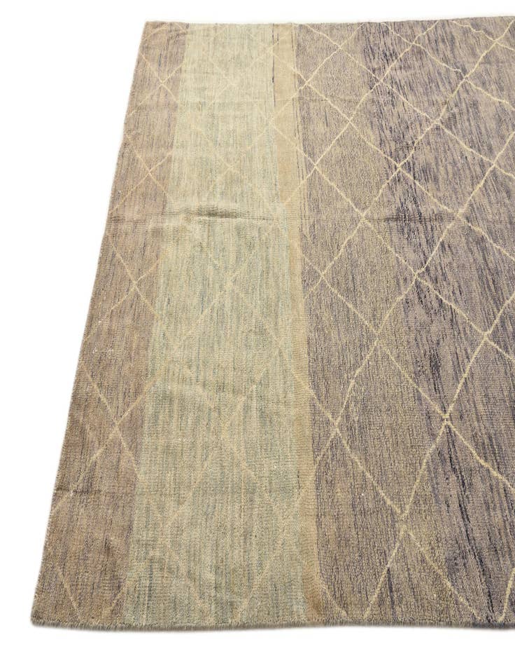 Detail image of  6' 6 x 10'  Hand Knotted Moroccan Wool Rug