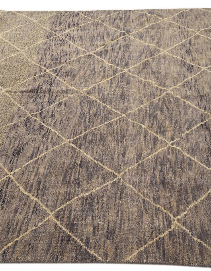Detail image of  6' 6 x 10'  Hand Knotted Moroccan Wool Rug