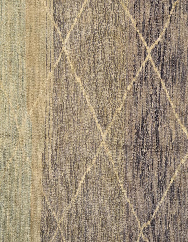 Detail image of  6' 6 x 10'  Hand Knotted Moroccan Wool Rug