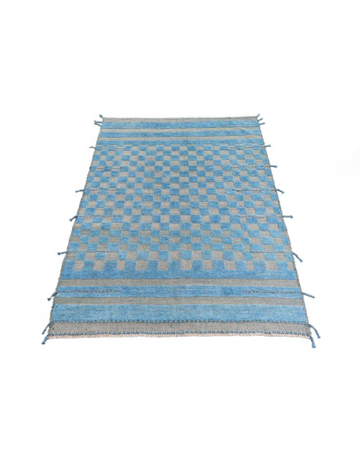 Detail image of  5' 4 x 7' 2  Hand Knotted Moroccan Wool Rug