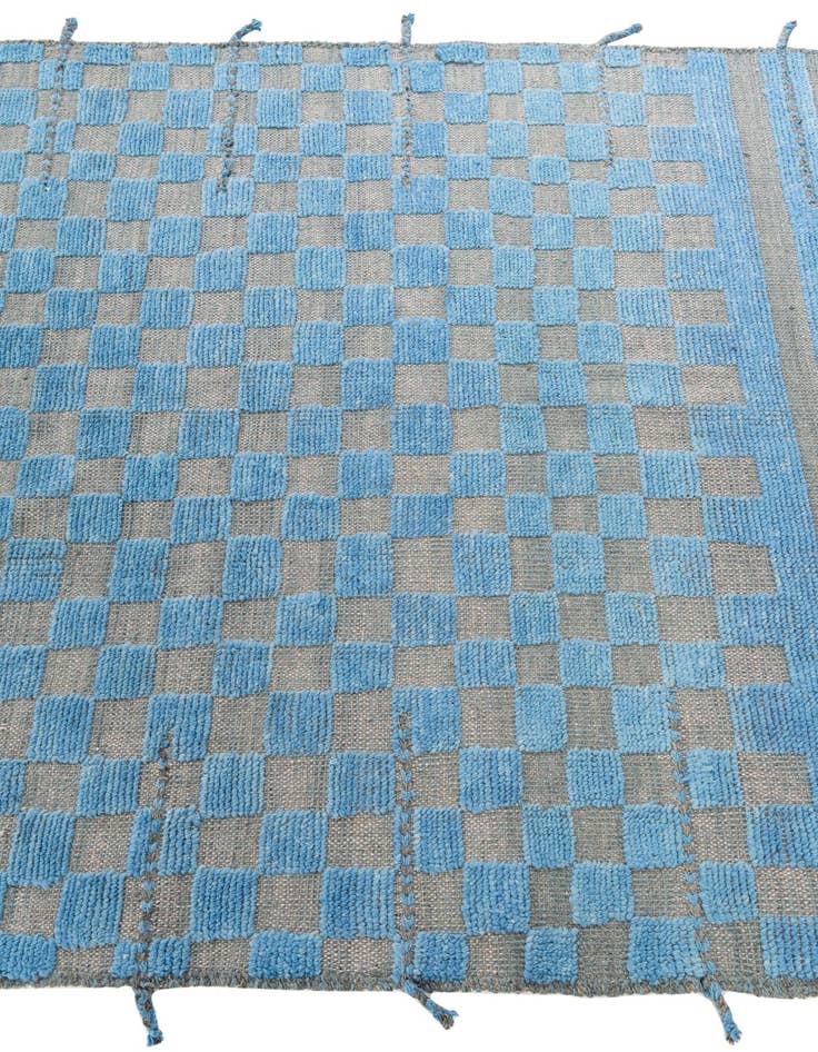 Detail image of  5' 4 x 7' 2  Hand Knotted Moroccan Wool Rug