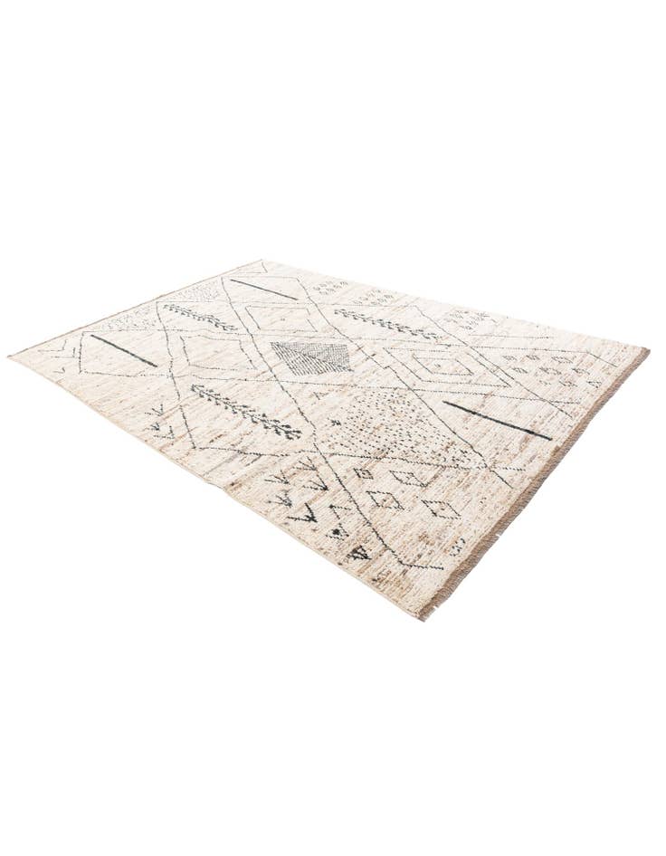 Detail image of  6' 7 x 9' 6  Hand Knotted Moroccan Wool Rug