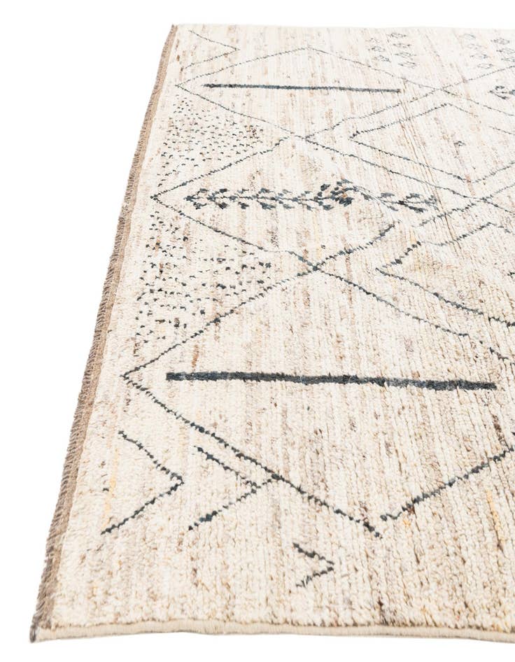 Detail image of  6' 7 x 9' 6  Hand Knotted Moroccan Wool Rug