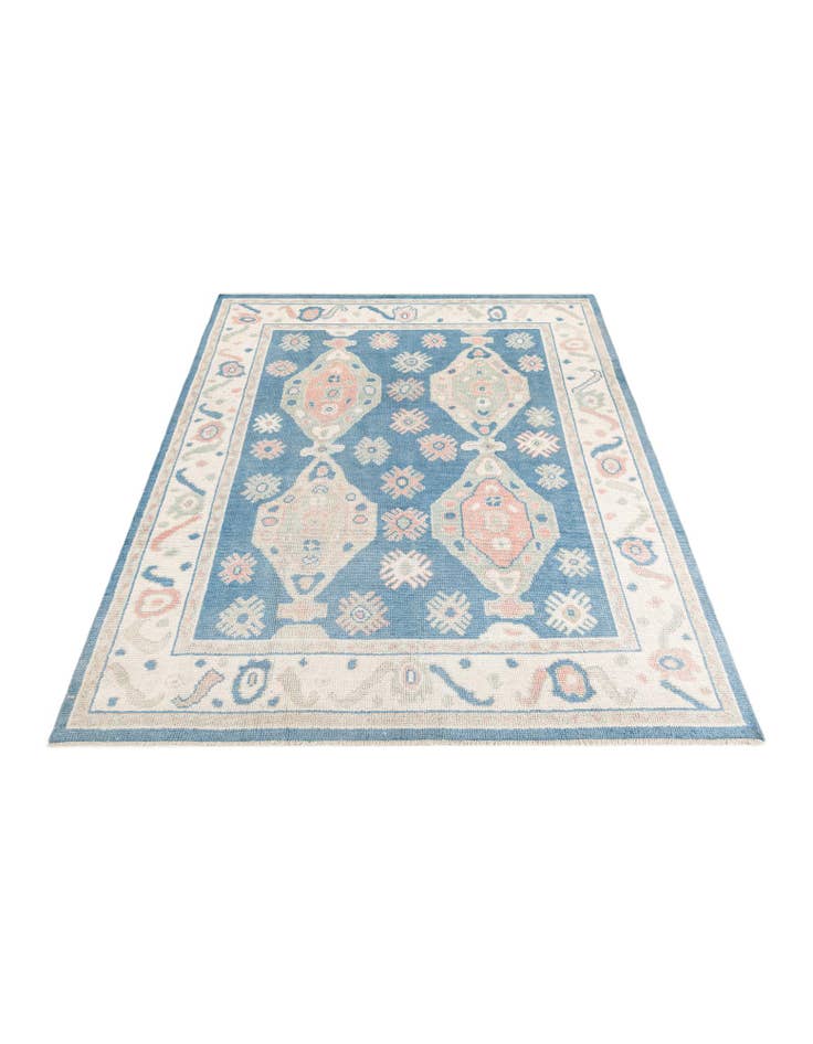 Detail image of  7' 7 x 10'  Hand Knotted Moroccan Wool Rug