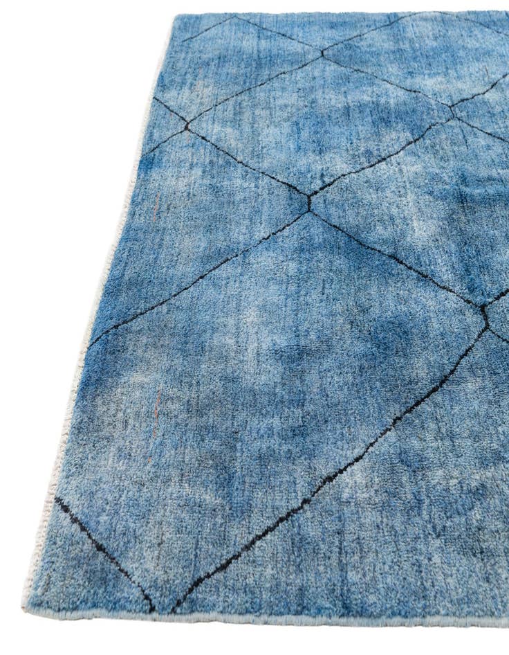 Detail image of  6' 9 x 10' 1  Hand Knotted Moroccan Wool Rug