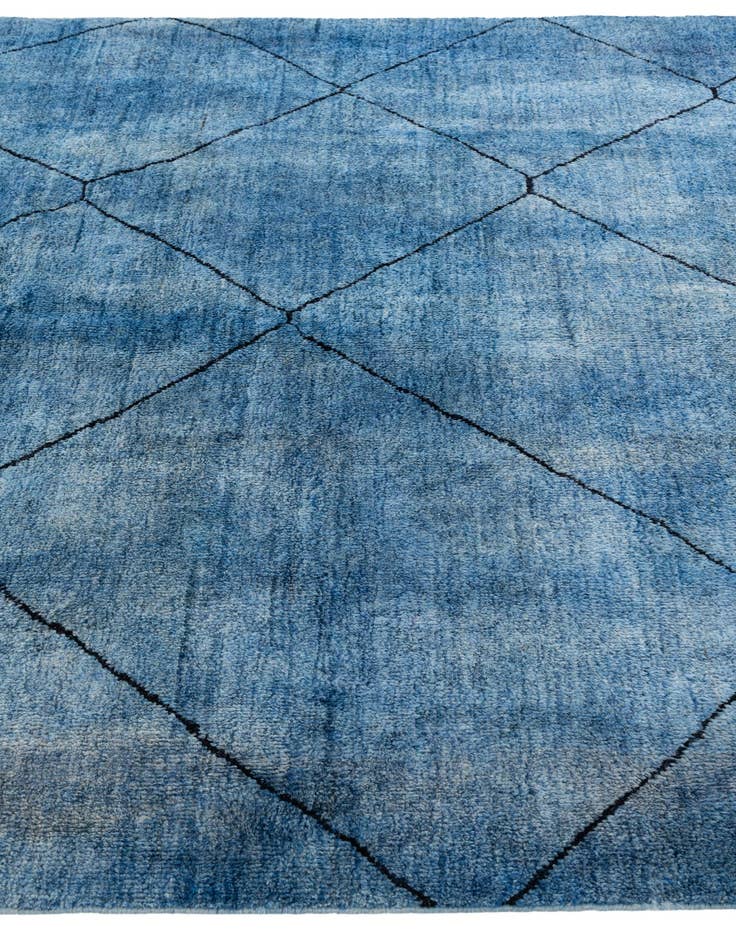 Detail image of  6' 9 x 10' 1  Hand Knotted Moroccan Wool Rug