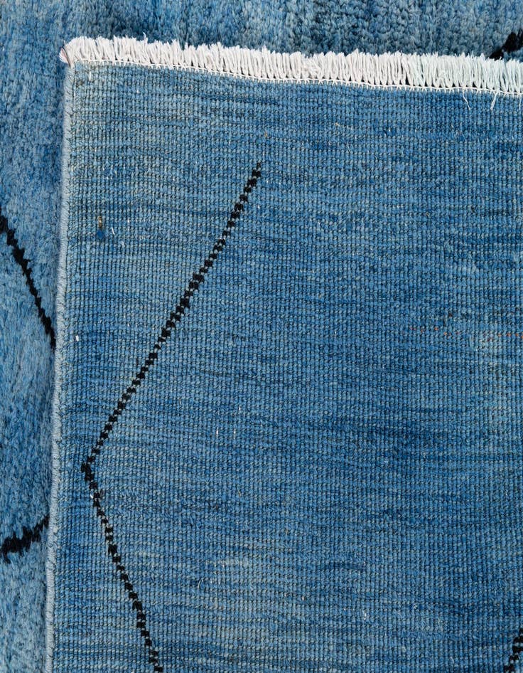 Detail image of  6' 9 x 10' 1  Hand Knotted Moroccan Wool Rug