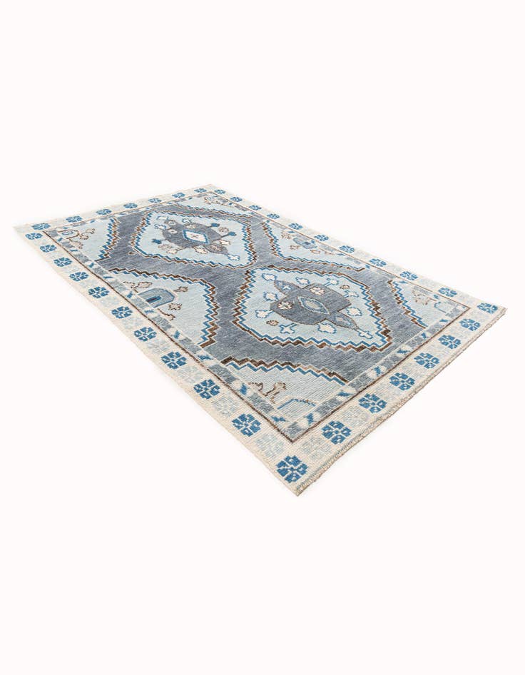 Detail image of  5' x 9'  Hand Knotted Moroccan Wool Rug