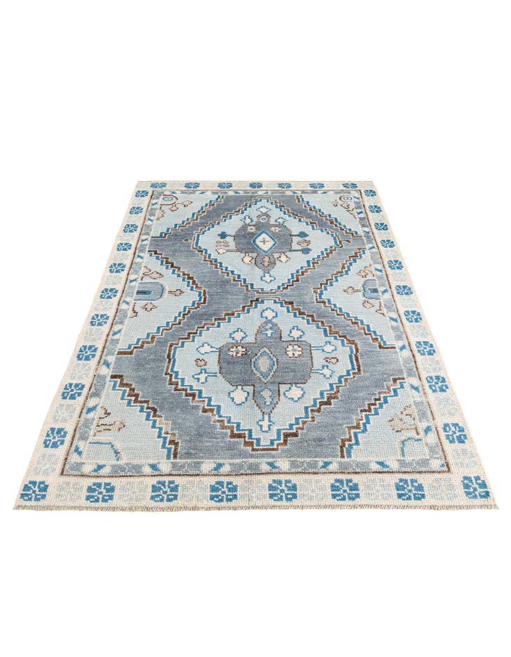 Detail image of  5' x 9'  Hand Knotted Moroccan Wool Rug