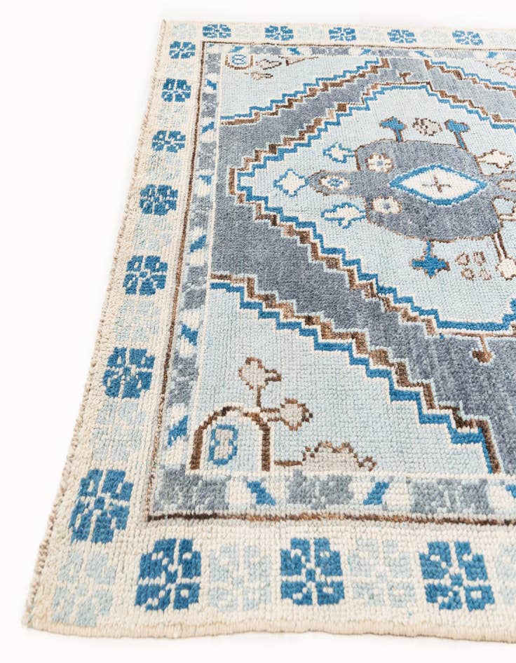 Detail image of  5' x 9'  Hand Knotted Moroccan Wool Rug