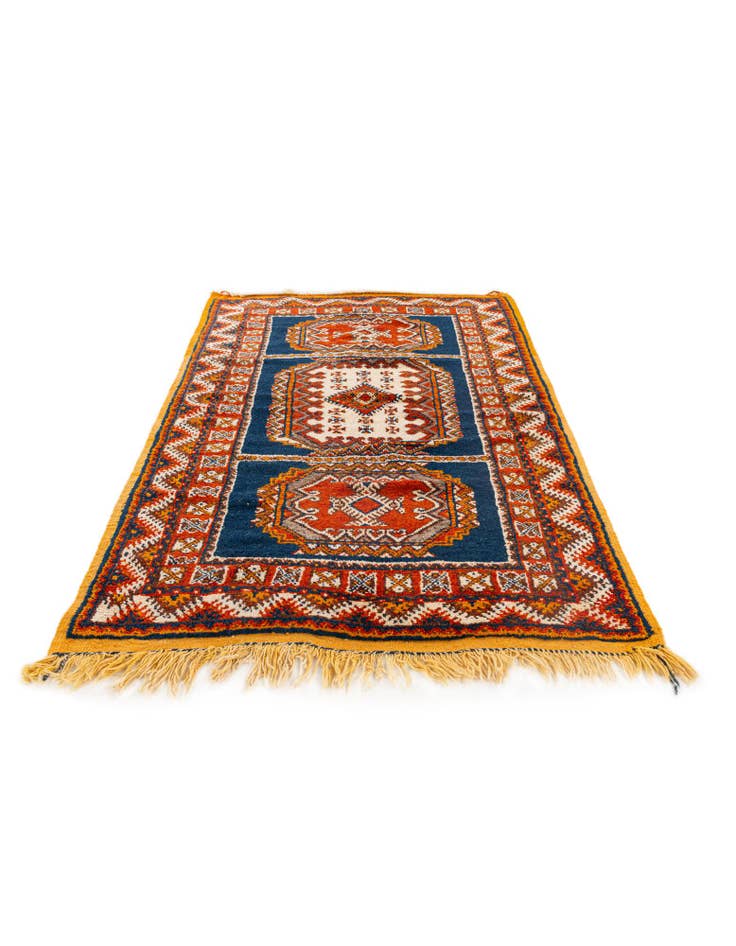 Detail image of  4' 3 x 6' 3  Hand Knotted Moroccan Wool Rug