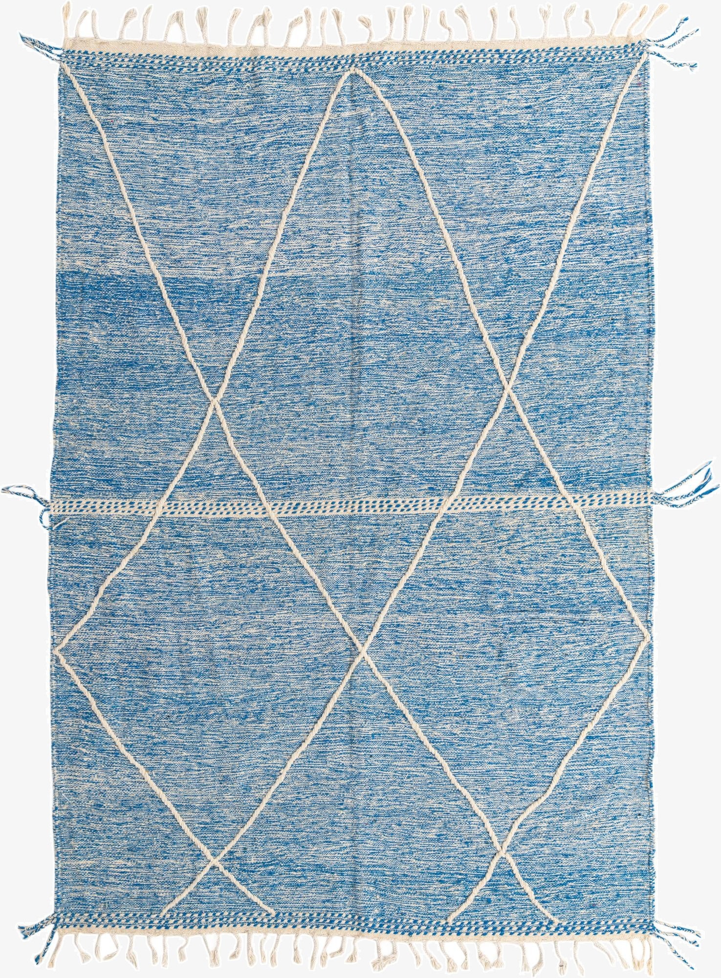  6' 8 x 9' 10  Hand Knotted Moroccan Wool Rug