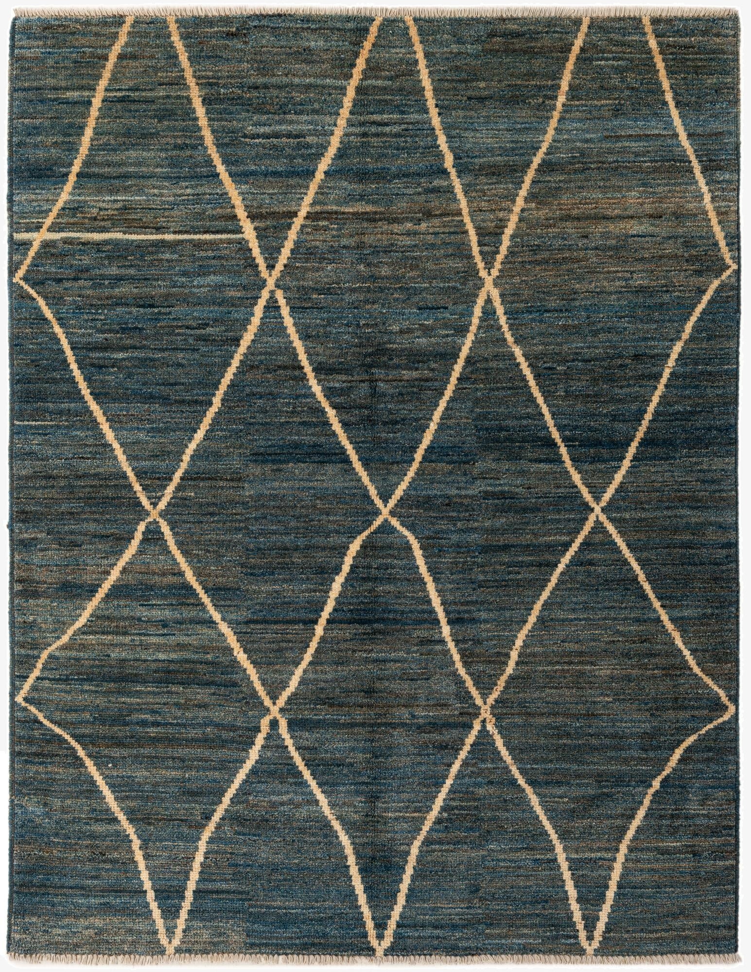  5' 2 x 6' 7  Hand Knotted Moroccan Wool Rug