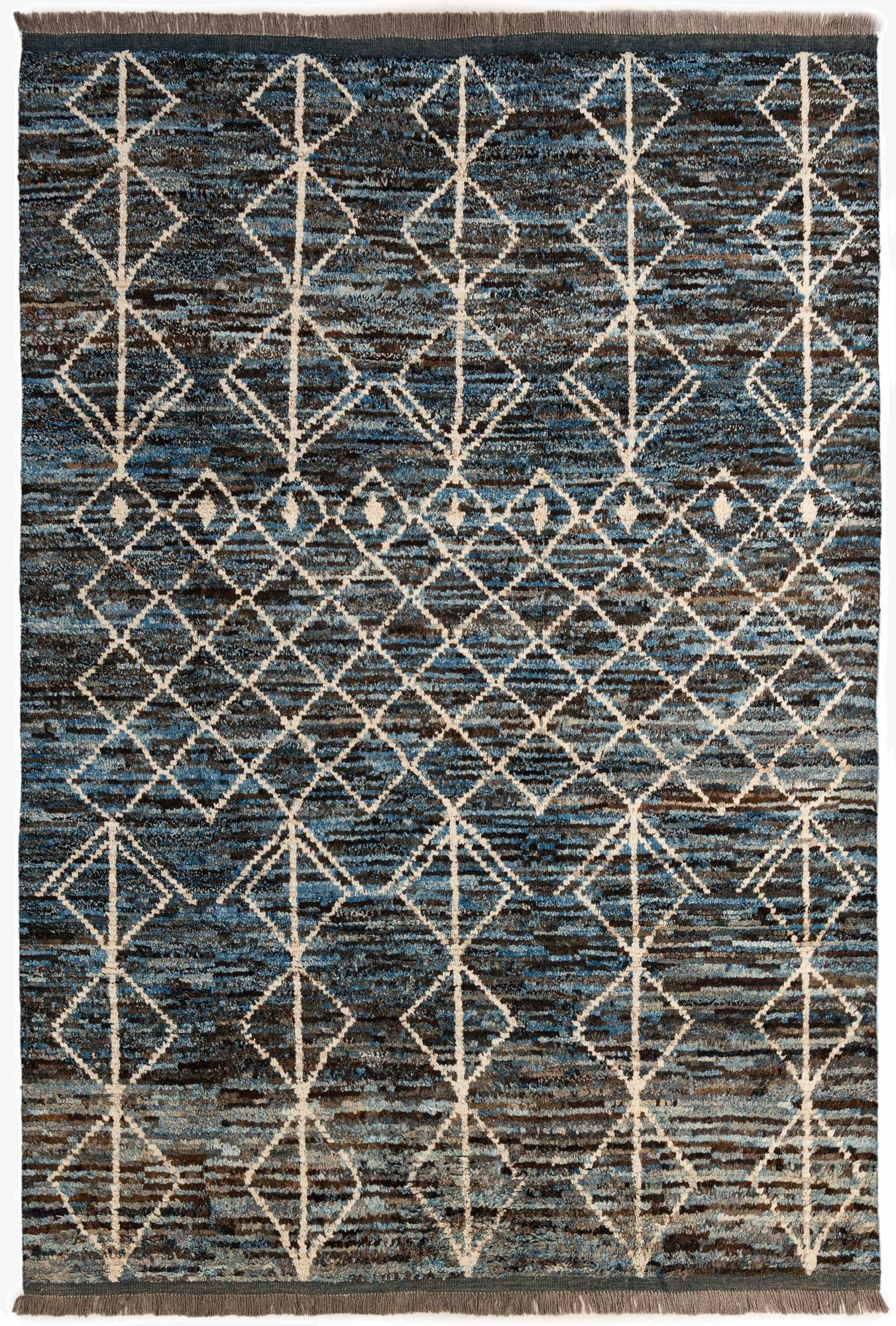  6' 6 x 9' 5  Hand Knotted Moroccan Wool Rug