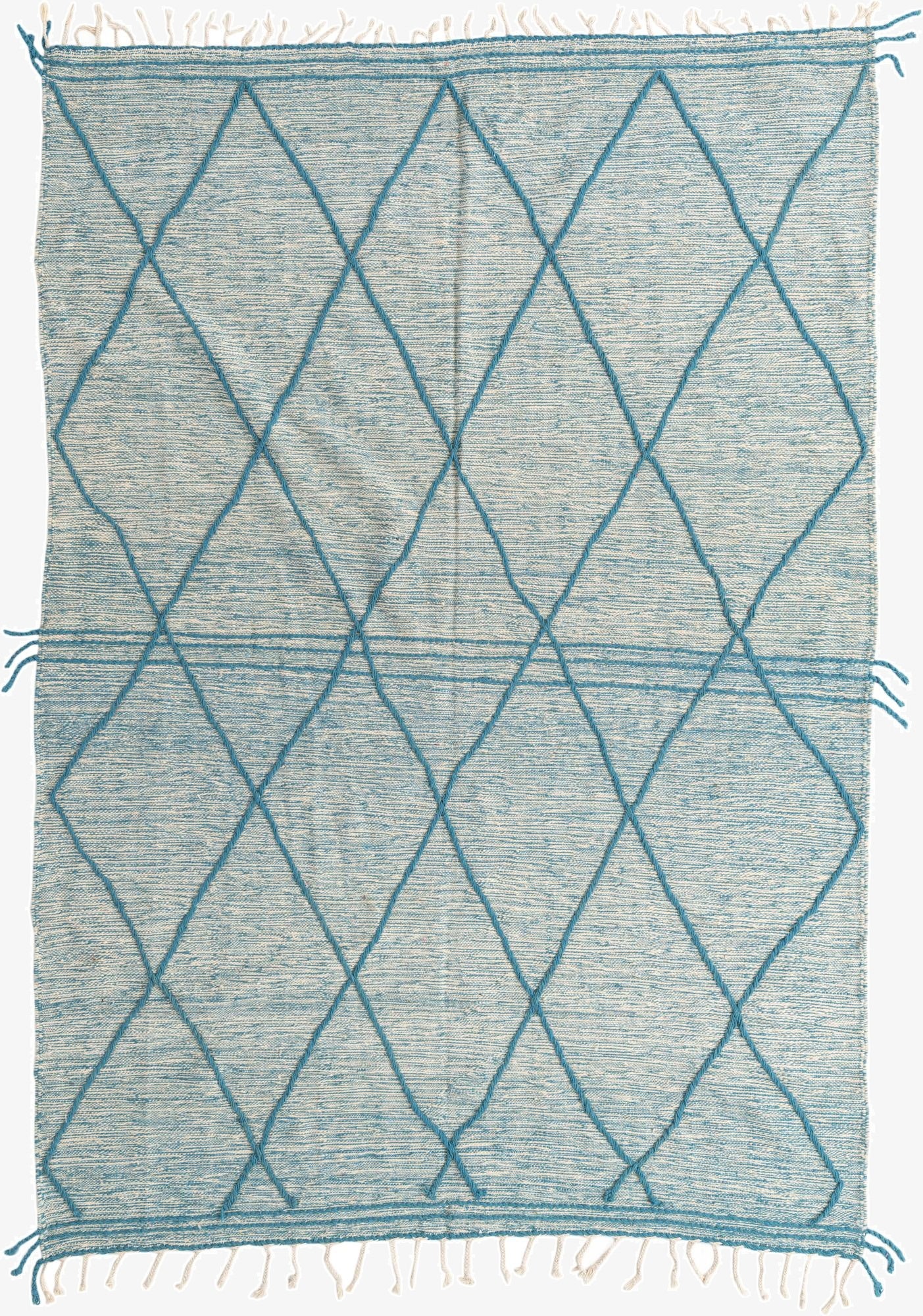  6' 9 x 9' 8  Hand Knotted Moroccan Wool Rug