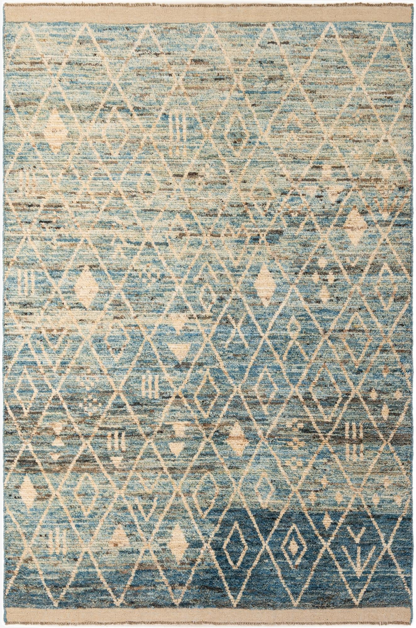  6' 6 x 9' 7  Hand Knotted Moroccan Wool Rug