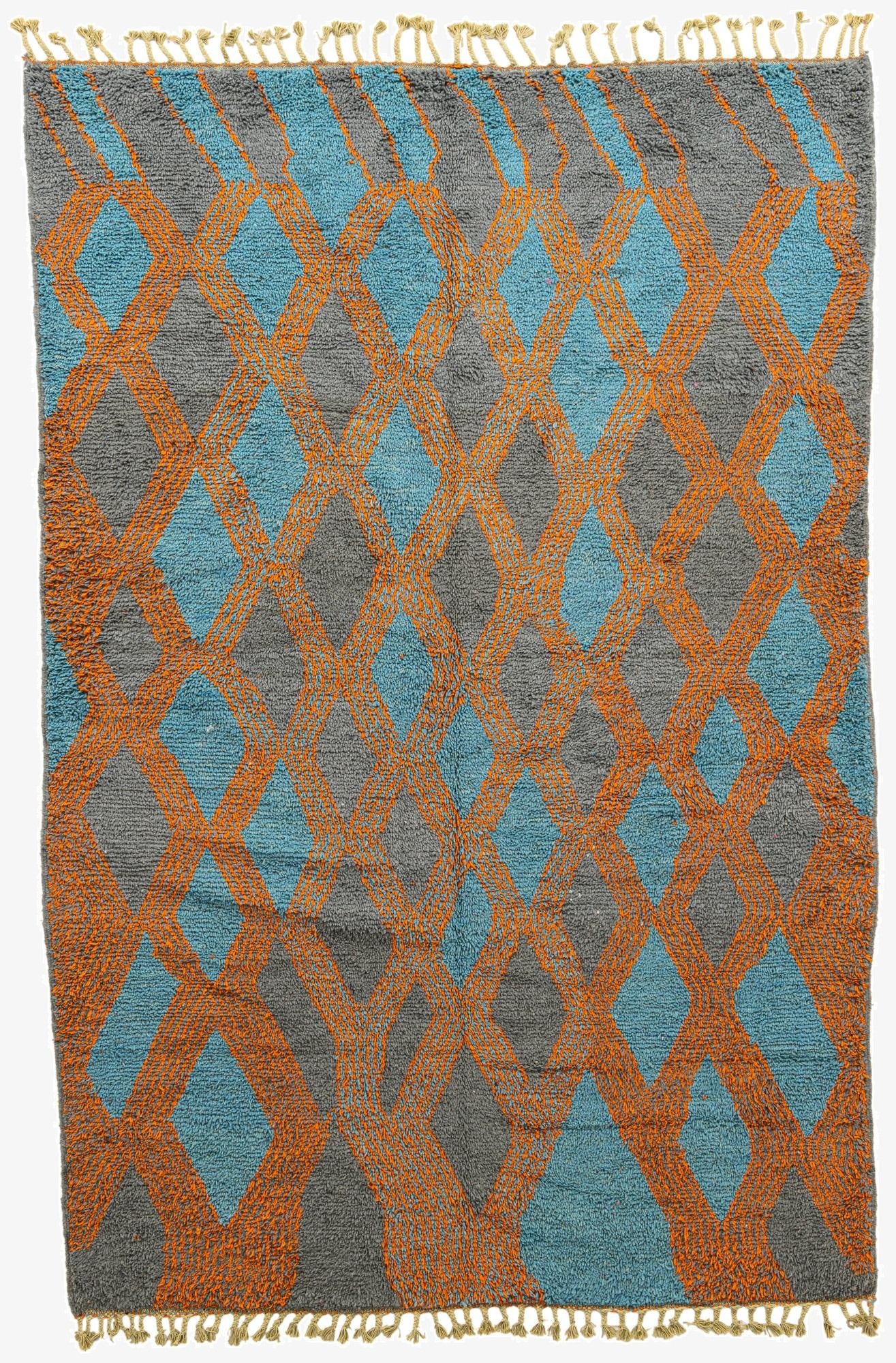  6' 8 x 9' 9  Hand Knotted Moroccan Wool Rug